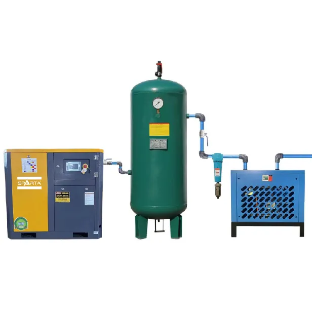 Compressore d'aria rotativo industriale silenzioso a vite raffreddato ad aria 10HP